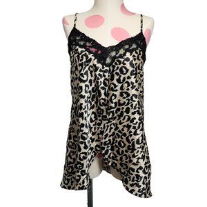 Women's Vintage Intimate Essentials Leopard Open Front Nighty Cami Medium Sexy